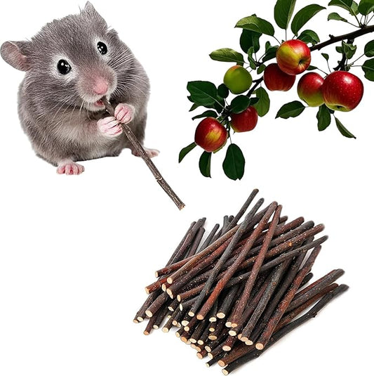 500g Apple Sticks Chew Toys for Small Pets, Perfect for Rabbits Guinea Pigs Hamsters Chinchillas Gerbils and Squirrels, Great for Teeth Grinding and Snacks
