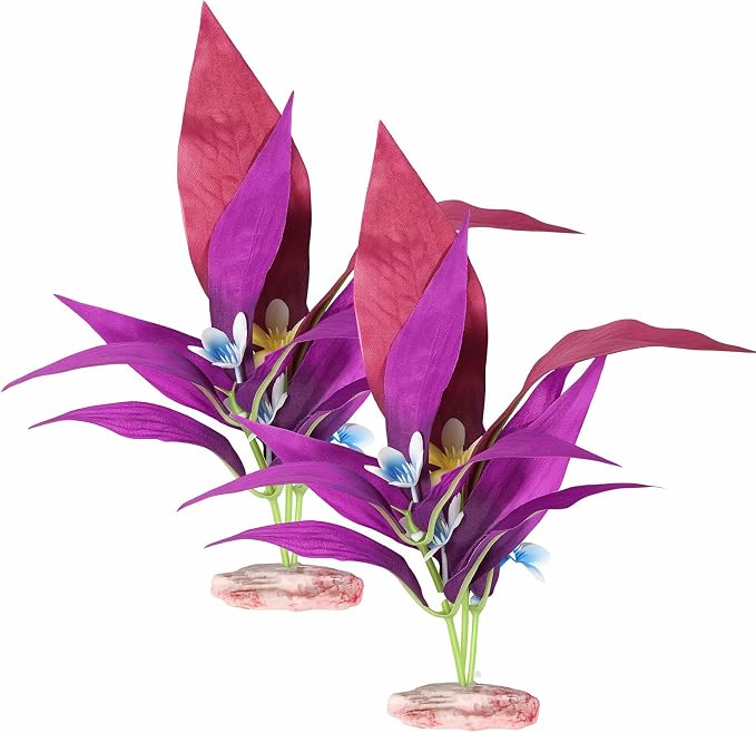 2 PCS Silk Fish Tank Plants, Aquarium Plants for Betta Fish, 7.5 Inch | Artificial Plant Fish Tank Decor Aquarium Decorations, Aquarium Plant for Aquarium Goldfish Turtle Decoration