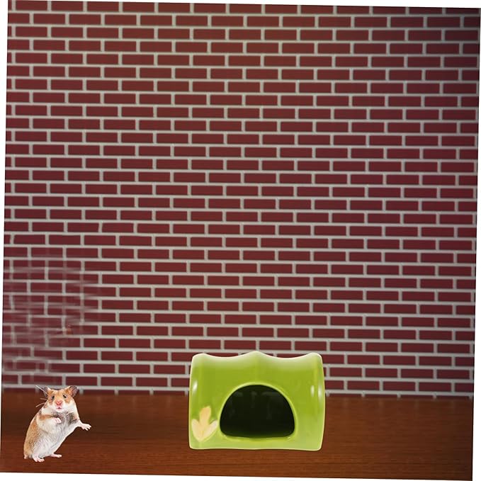 BESPORTBLE Ceramic Hamster Hideout: Bamboo Shaped Habitat Cage Accessories House Hide Hut for Mouse Mice Rat Summer Small Animals Pet Hideaway