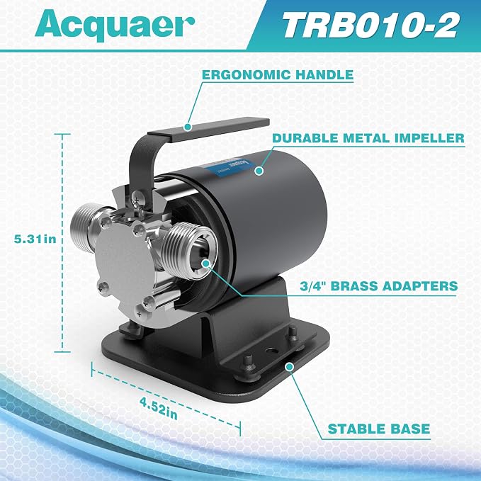 Portable Electric Utility Water Transfer Pump 1/10 HP with Suction Hose Kit, Low Suction Water Removal for Water Beds, Pools, Rain Barrel, Aquariums, RV