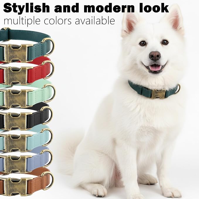 Silicone Dog Collar and Leash Set, Waterproof & Odor-Proof Puppy Collar for Small Dogs, Soft Flexible Leather-Look Dog Collars, Durable Thick Adjustable Pet Collar (Purple, Small (11-15.5" Neck))