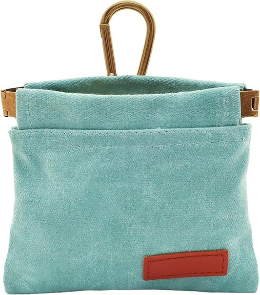 Dog Treat Pouch Blue Green Pocket Sized Pet Training Pouch Training Pouch with Carabiner Buckle Auto Closing Dog Walking Bag Pet Feed Snack Reward for Pet Puppy Travel Outdoor Use