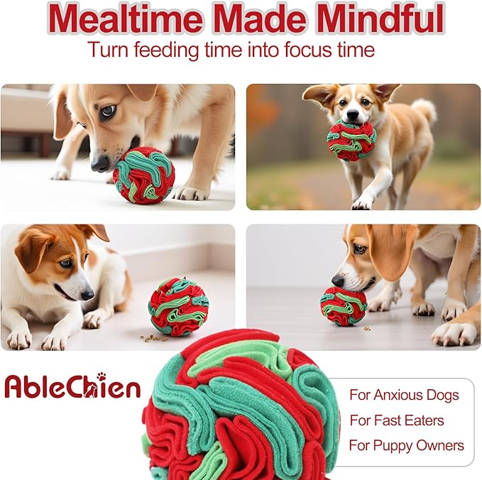 Ablechien Snuffle Ball for Dogs - Interactive Dogs Toys to Keep Them Busy, Dog Puzzle Toy, Dog Enrichment Toys for Small, Medium Pets Daily Companionship, Training Reward Gift