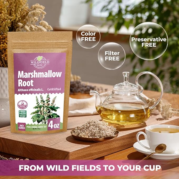 4 oz. Dried Marshmallow Root Tea Marshmallow Root Herb Herbal Tea (Althaea Officinalis) - 113g Herb Raíz De Malvavisco