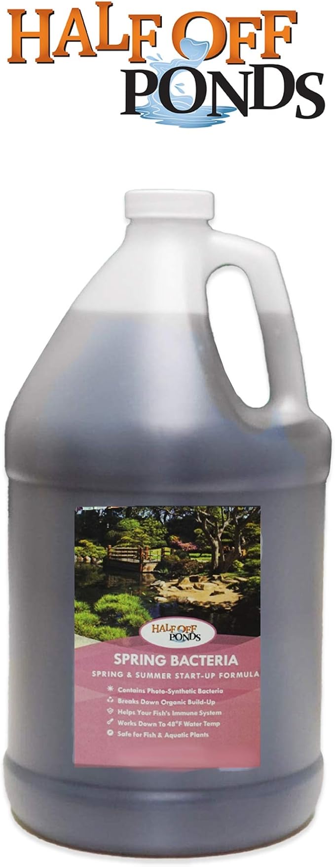 Spring Pond Bacteria Treatment with Beneficial Bacteria & Enzymes, 1 Gallon | Spring start-up formula, boosts beneficial bacteria, breaks down sludge, fish and plant safe, ideal for biological filters