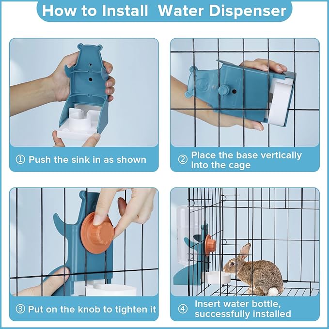 Kenond 17 oz Pet Water Bottle,Guinea Pig No Drip Water Bowl for Cage,Hanging Automatic Gravity Water Dispenser for Small Animals Rabbit Hedgehog Chinchilla Bunny Bird Canary Budgies