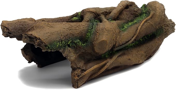 JIHAQUA Aquarium Resin Bark Terrarium Decor Lizard, Snake or Reptile Hide | Spider and Aquarium Fish Hide Cave