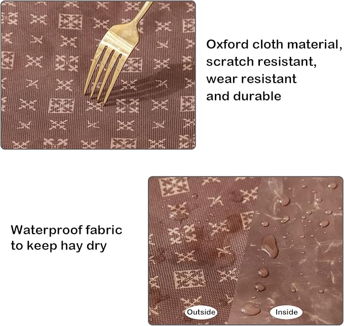 Rabbit Hay Feeder Bag, Large Capacity Rabbit Hay Bag Small Animal Hanging Hay Bag 600D Oxford Cloth Bunny Hay Feeder Bag for Rabbits Guinea Pigs Chinchillas (Pink-2 Holes-2Pcs)