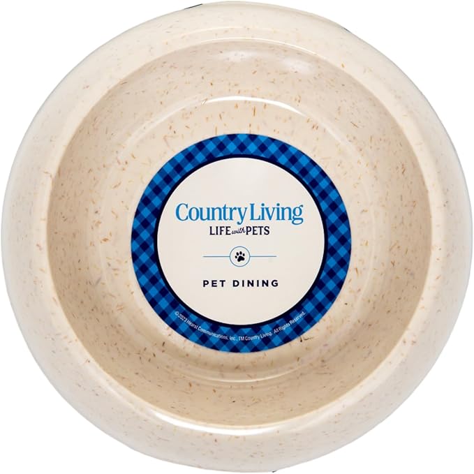 Country Living Set of 2 White Swan Bamboo Dog Bowls (32oz) – Naturally Sourced Bamboo Design, Non-Toxic, Durable, Dishwasher & Microwave Safe and Pet-Safe Feeding Dish, Ideal for Medium to Large Dogs