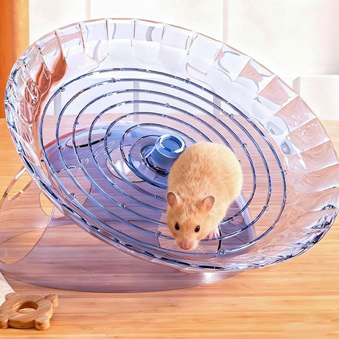 Hamster Flying Saucers Exercise Wheel with Hideouts House Quiet Rotates Hamster Running Wheel for Small Pet