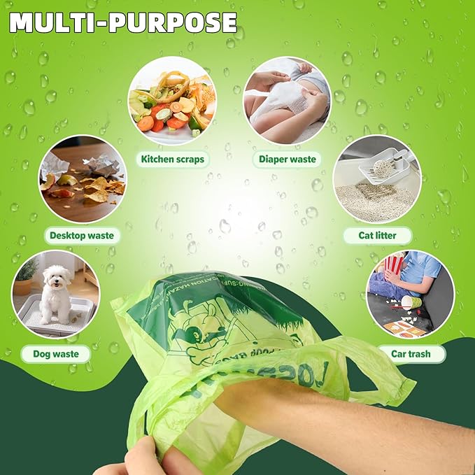 Poop Bags for Dogs, 100 Count Dog Poop Bags with Handles, Extra Thick Strong Leak Proof Doggie Waste Bag for Waste Refuse Cleanup, Outdoor Puppy Walking and Cats Litter
