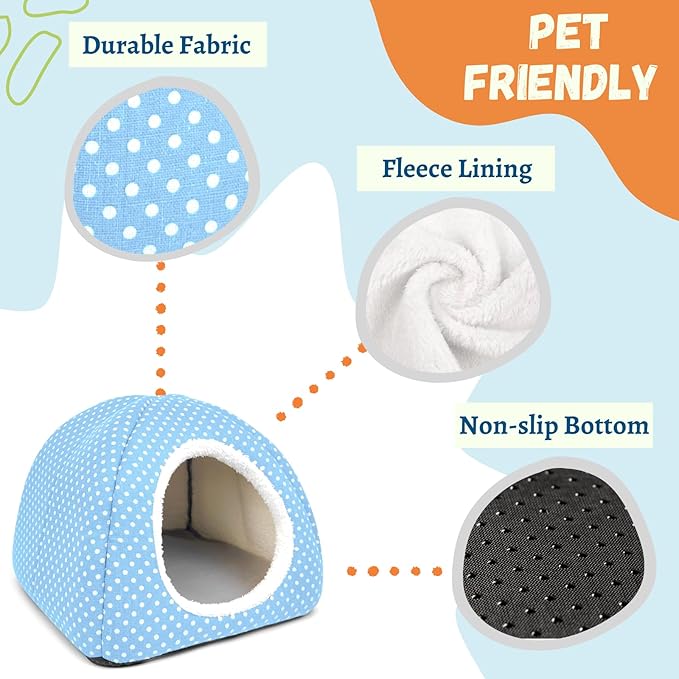 Rabbit Hideout Large Bunny Bed Washable Rabbit House and Hideout Fleece Guinea Pig Hiding Hut for Indoor Bunnies Small Animal Hideaway