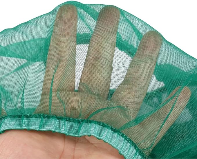 Green Stretchy Bird Cage Skirt for Parrots, Seed Catcher Guard with Mesh Net Cover, Soft Airy Traps Basket, Universal Accessory