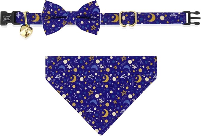 Ultra Joys Breakaway Cat Collar with Bells & Bandana - Luna Large