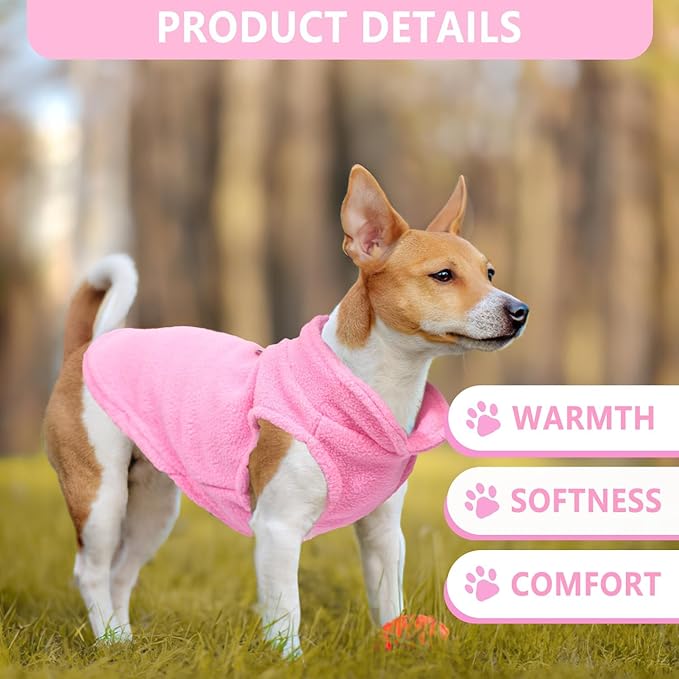 2 Pack XXXL Dog Sweater, Fleece Dog Sweaters for Large Dog Winter Warm Pet Sweater Thick Jacket Clothes Pullover Dog Sweatshirt Coat,XXXL (Pink,Light Pink, 37-49lbs)