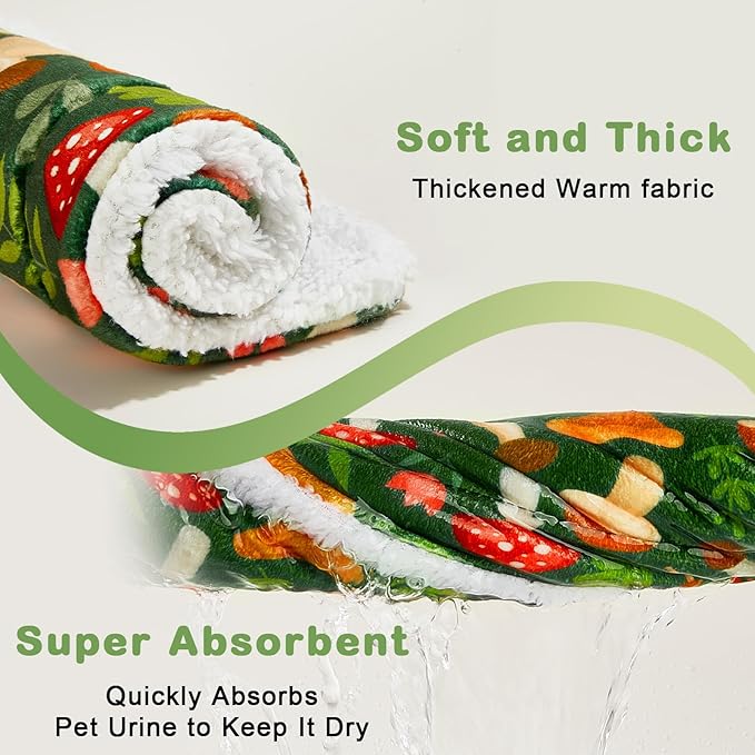 Glittme Bunny Bed Rabbit Bed for Indoor Cage Soft Guinea Pig Bed Fleece Mat Pad Warm Small Animal Bedding Accessories for Hamster Ferret Washable Non-Slip Rabbit Hide House Liner