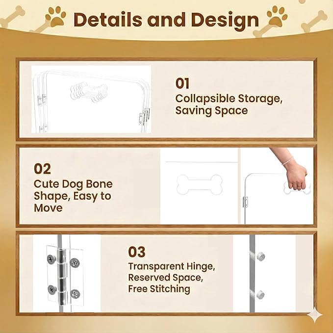 Acrylic Dog Playpen for House, Pre-Assembled Foldable Clear Gate Indoor with Handles, Free-Standing Pet Fence for Doorways for Small Dogs Puppy Cat Rabbit (4-Panel)