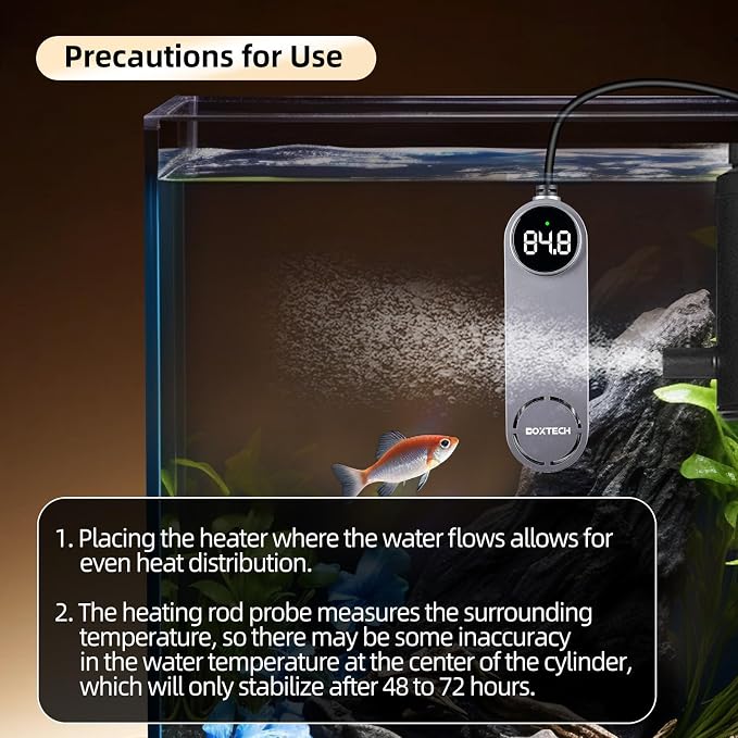 Submersible Aquarium Heater, Fish Tank Heater (20-70Gallon 300W) | Ceramic-Metal, with External Control and Digital Thermostat, Overheat Protection, Safe to Use, Adjustable Temperature