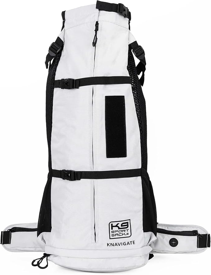 K9 Sport Sack Knavigate - X-Large, Lunar Rock - Ideal for Dogs with 23-25” Back Length - Adjustable, Backpack-Style Carrier with Internal Frame & Padded Hip Belt