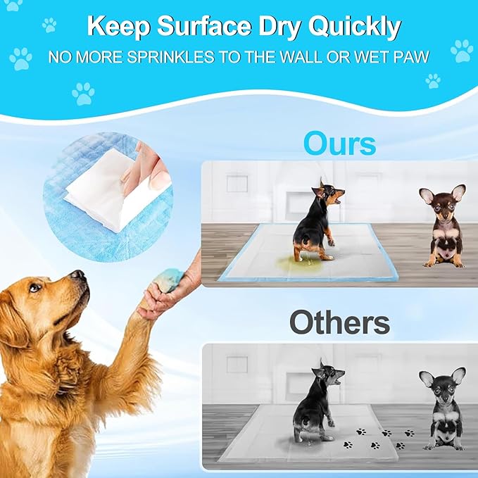 Pee Pads for Dogs 36"x48" 100 Count, Puppy Pads Extra Large, Disposable Thicken Pet Training Pads for Cats Doggie Rabbits, Incontinence Underpads Ultra Absorbent & Quick-Dry, Leakproof Potty Pads