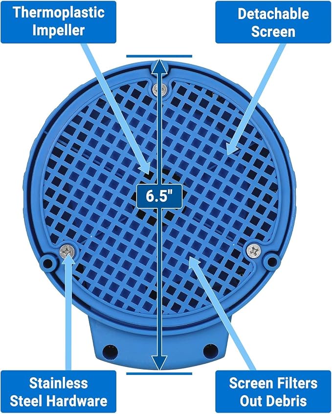 Submersible Utility Water Pump: 1/3HP 2450 GPH Sump Pump High-efficiency Motor Clean Water Removal Drain Pump for Swimming Pool Pond Garden Basement