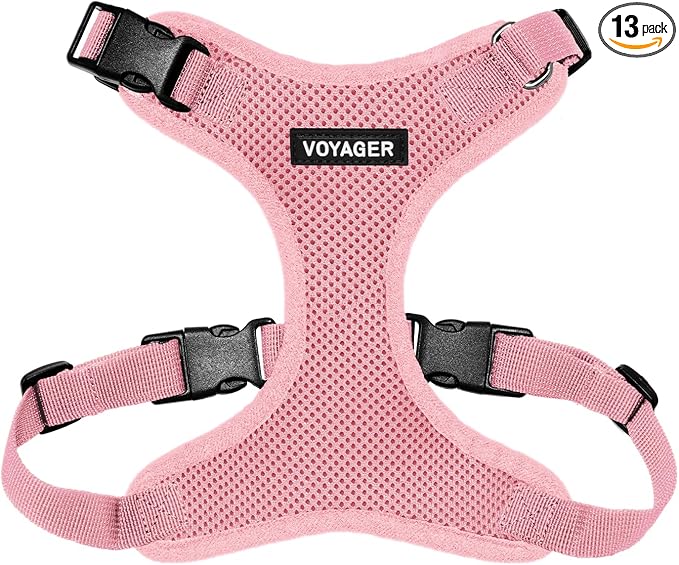 Voyager Step-in Pet Harness - All Weather Mesh, Adjustable Step in Harness for Cats and Dogs by Best Pet Supplies - Pink, S