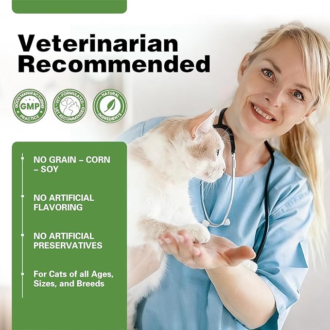 Hairball Treatment for Cats - Cat Hairball Remedy - Supports Skin & Coat, Digestion, Cat Furball Treatment, Helps Eliminate and Prevent Hairballs for Indoor Cats and Kittens(Cat Grass Flavor)