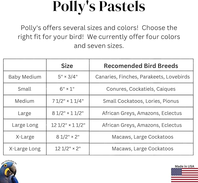 Polly's Pastels Nail Trimming & Beak Conditioning Safety Perch for Cockatiels, Cockatoos, Macaws, Parakeets, Budgies, Parrots and All Other Birds (Blue, Large Long-1 1/2