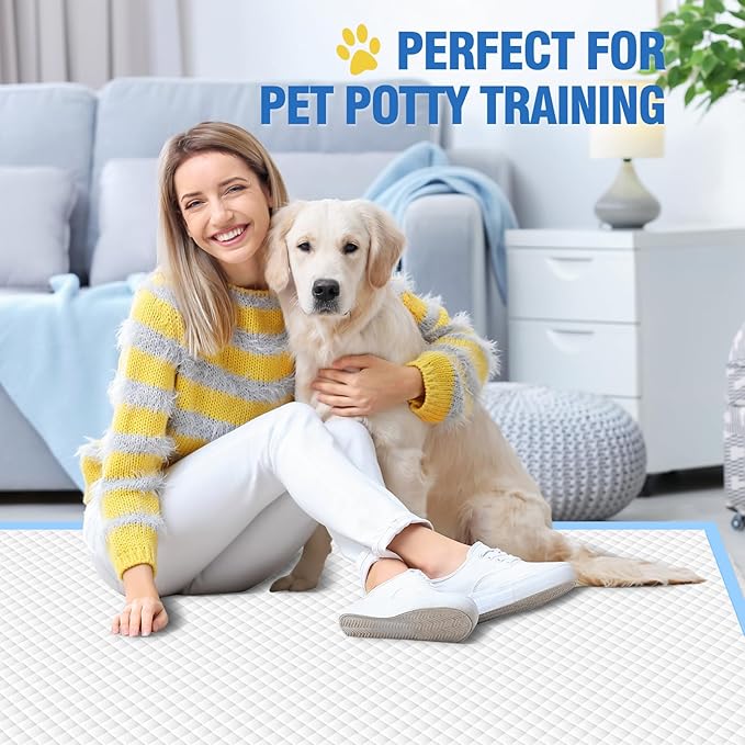 VJJ Dog Pee Pads Extra Large 30x36in 50 Counts, XXL Puppy Pads, Large Pee Pads for Dogs, Disposable Urine Dog Pads Doggie Pads, Thicken Pet Pads for Dogs Cats Rabbits