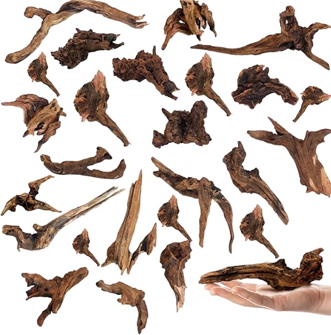 Tfwadmx Natural Small Coral Driftwood for Aquarium Decor 26 Pcs 4-6" Fish Tank Decorations Reptile Decor Assorted Driftwood Branch Reptile Tank Wood Decor