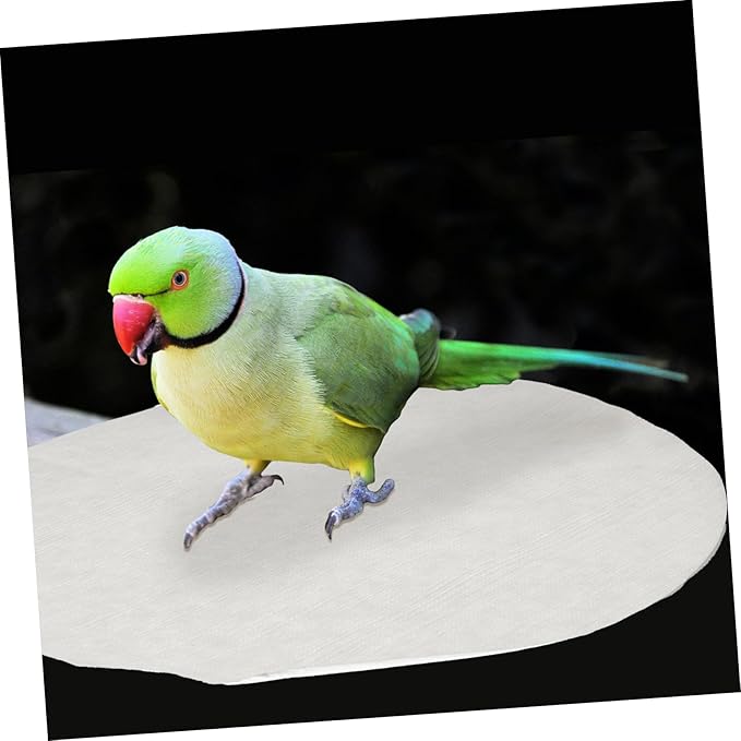 KESYOO 100pcs Bird Cage Paper Parakeet Cage Liner Absorbent Bird Cage Liner Soft Birdcage Covers Large Bird Cage Pads Blue Pet Cage Paper Mat Round Birdcage Liners Parrot Pads X White