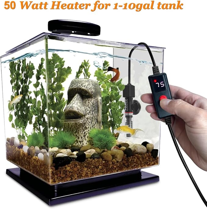 50 Watt Small Aquarium Betta Heater for 1-10 Gallon Tank