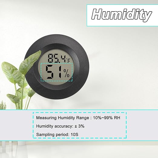 Hygrometer Thermometer Digital Humidity Meter 4 Pack | Mini Size,℉/℃ Conversion Indoor/Outdoor Humidity Monitor Reptile Thermometer For Greenhouse Garden Cellar