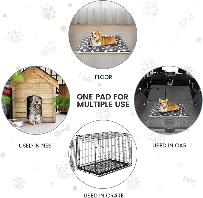 Dog Bed Pet mat Dog Box mat Machine Washable Grey (39x28x1.5in)