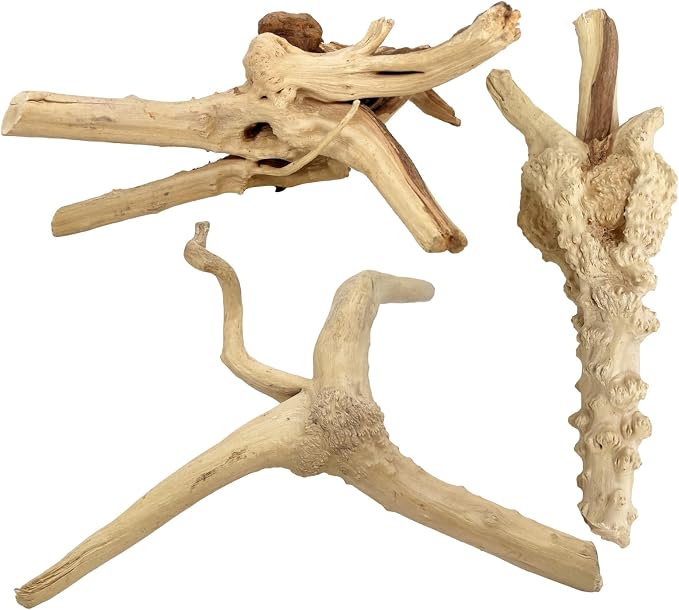 3 PCS Large Natural Spider Wood for Aquarium 10-12", Aquarium Drift Wood, Assorted Size Spider Wood, Twisted Branches Trunk for Fish Tank, Aquascaping, Reptile Climbing Branch, Terrarium Decor