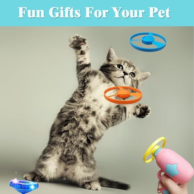 Cat Fetch Toy, Interactive Flying Cat Toy with 20 Propellers,Kitten Tracks Toy for Training Hunting Chasing(only Flying Propellers)