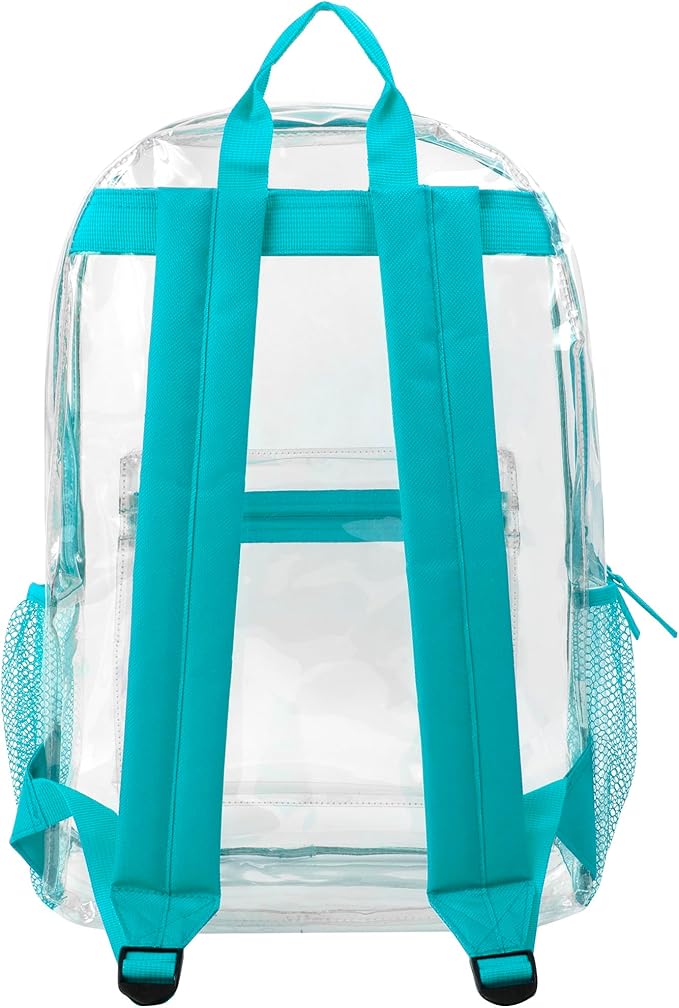 Trail maker Clear Backpack Heavy Duty with Padded Straps, Side Pockets for Kids, Boys, Girls, School, Stadium Approved Events