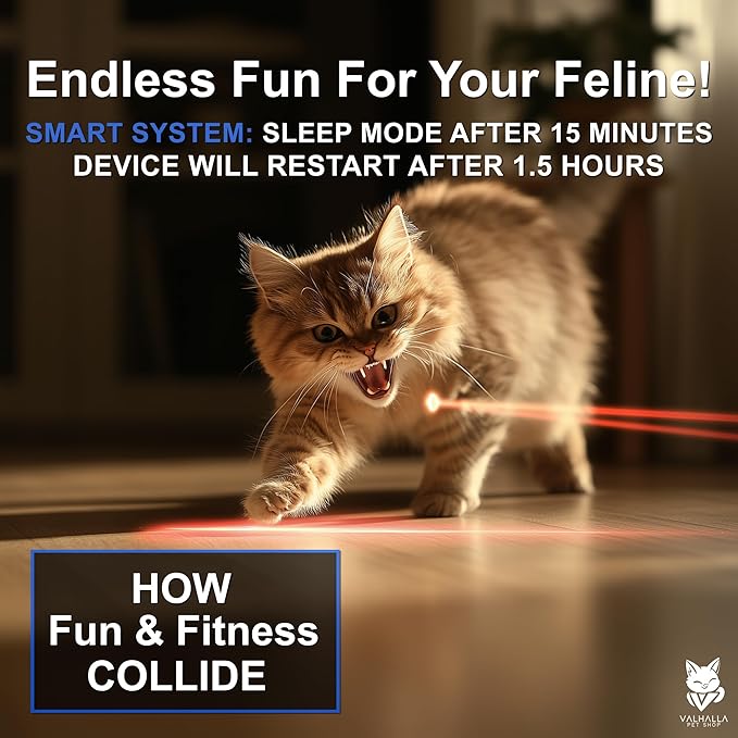 Automatic Cat Laser Toy, Interactive Laser Cat Dog Toys, Indoor Cat Toys, New 2025 Black Model, Multiple Trajectories, Low & High Movement Speed for Cats Puppies & Kittens