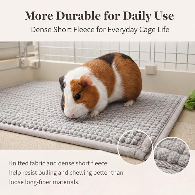 Guinea Pig Fleece, 6 Pack Guinea Pig Cage Liners Washable, 11.81 x 19.69 Reusable Guinea Pig Bedding, Non-Slip Animal Sleeping Mats for Guinea Pig Puppy Bunny Hamster (Pink)