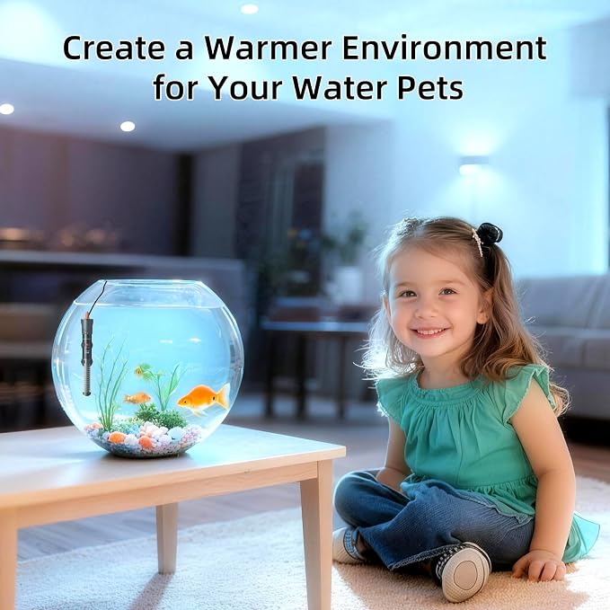 HiTauing Aquarium Heater 25W, Adjustable Knob Fish Tank Heater with 2 Powerful Suction Cups, Submersible Betta/Turtle Tank Heater for Freshwater and Saltwater Tanks