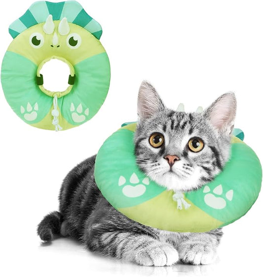 BEAUTYZOO Cat Cone, Adjustable Cat Cone Collar Soft, Cat Recovery E Collars After Surgery to Stop Licking, Protective Neck Cone Alternative Donut Collar Cute Pillow for Cats Kitten Small Dogs