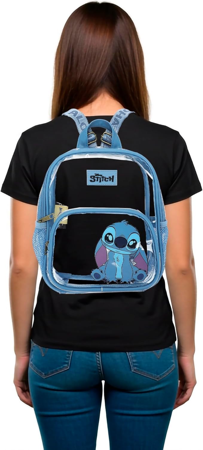 Bioworld Lilo & Stitch Curious Pose 11" Adult Clear Mini Backpack