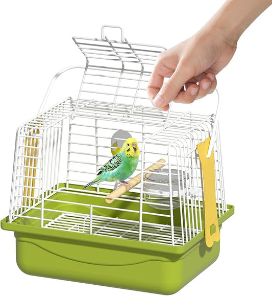 Small Bird cage,Travel Cage for Birds and Small Animals, Parakeet cage,Bird Carrier Travel cage,Bird Travel cage, jaulas para pájaros,Green,(Size:S,M,L) (S)