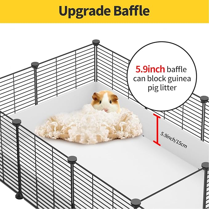 Oneluck Guinea Pig Cage, Indoor Habitat with Waterproof Plastic Bottom,Playpen for Small Pet Bunny, Turtle, Hamster, Partition cage