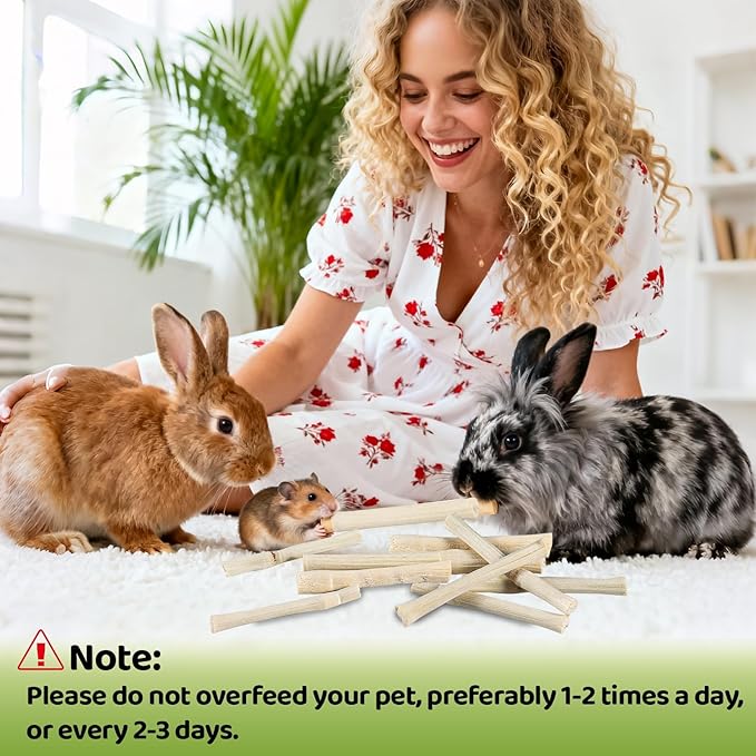 Sukh 240g Sweet Bamboo Chew Sticks - Rabbit Chew Sticks & Bamboo Sticks for Rabbits, Natural Bunny Bamboo Chew Toy for Teeth Grinding, Small Animal Treats for Guinea Pig, Hamster, Chinchilla