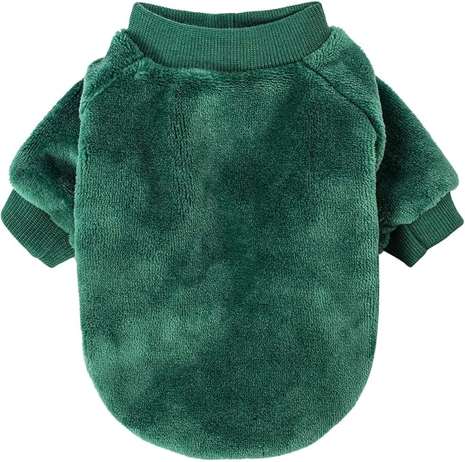 FabriCastle Christmas Dog Sweater, 2-Pack Dog Clothes, Soft and Warm Pet Jackets for Small Dogs & Cats, Winter Pet Apparel Costumes, Puppy Outfits for Christmas (Dark red,Dark Green, XX-Large)