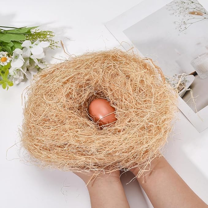 CREATCABIN 30G Natural Raffia Grass Bird Nesting Grass Easter Basket Gift Box Vase Filling Decoration Canary Finch Box Fillers for Birds Pets Nest Cages Budgie Hummingbird Parakeet Gift Packing
