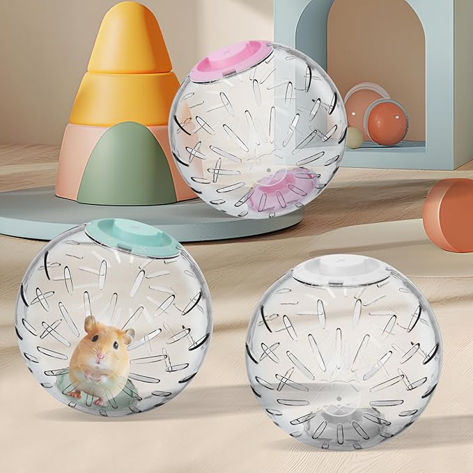 7.9 inch Hamster Ball, Exercise Toys, Running Clear Plastic Balls, Large Space, Easy to Clean, Portable Cage, for Small and Medium Hamsters, Syrian Dwarf Hamster, Green