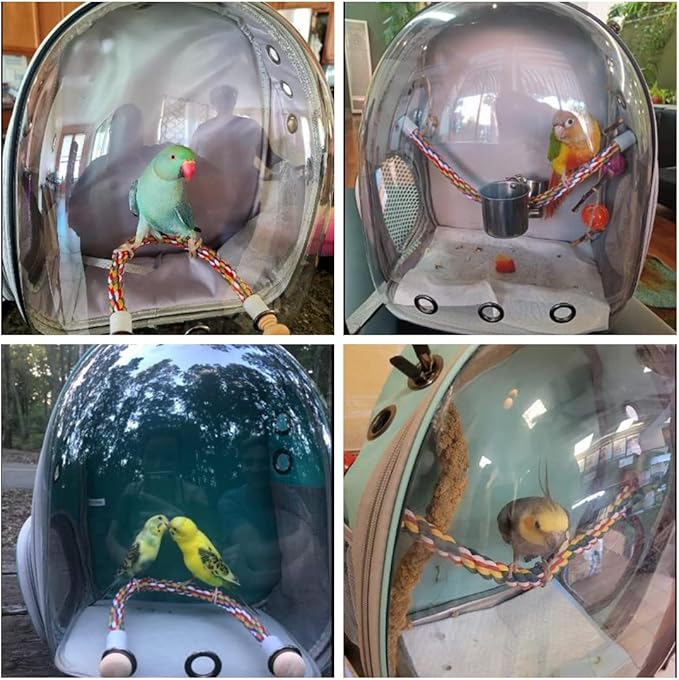 Bird Carrier Cage, Bird Travel Backpack with Stainless Steel Tray and Standing Perch