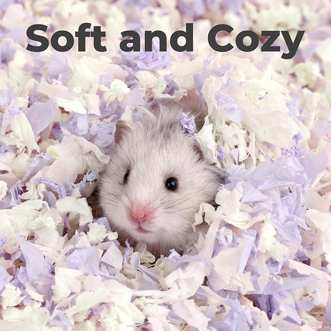 mini&moe Hamster Bedding: Odor Control and Dust-Free Moisture Absorbent Natural Paper Small Pet Bedding - for Guinea Pigs, Hamsters, and Rabbits, 12 Liters